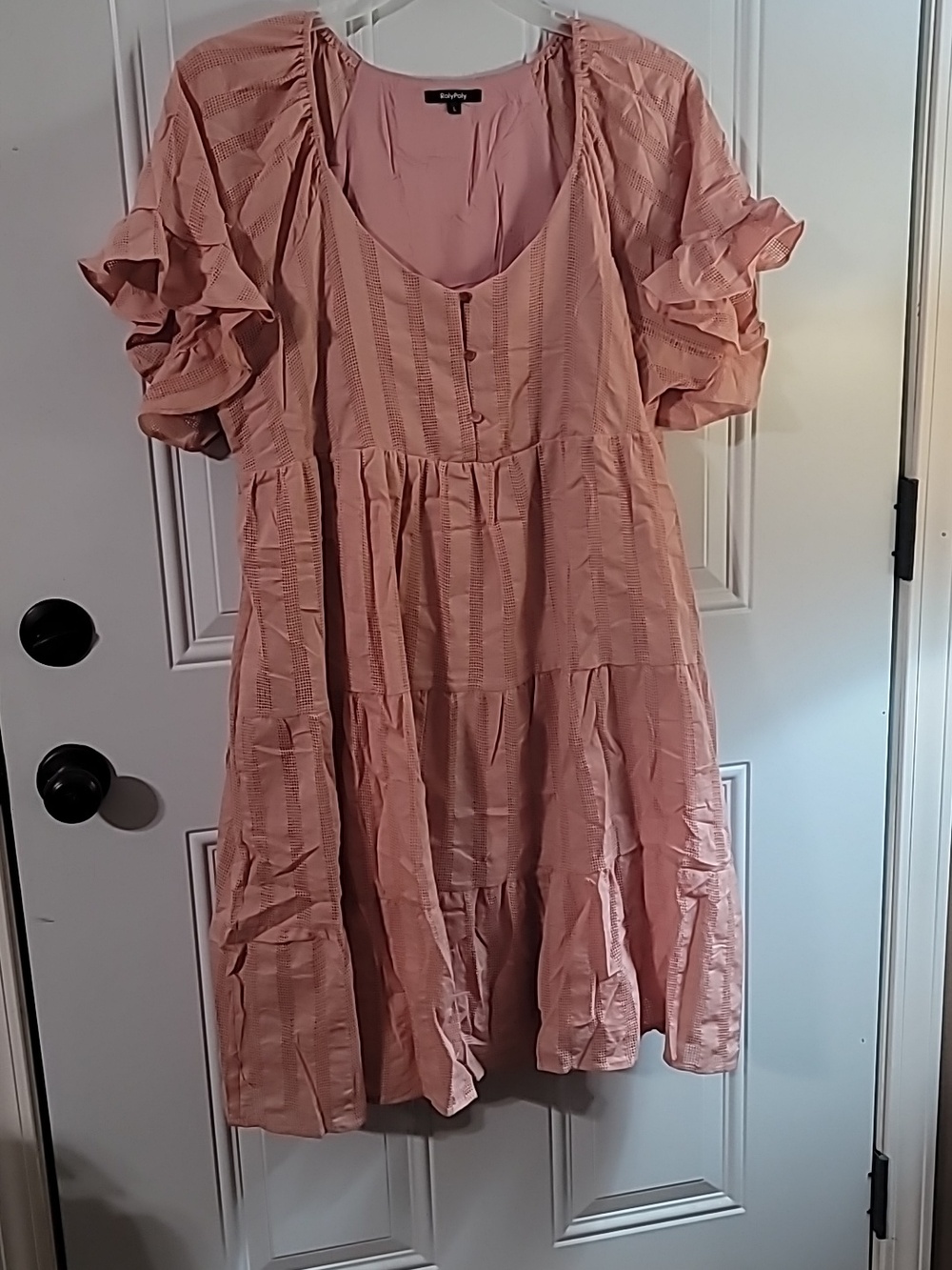 Dusty Pink Ruffle Sleeve Peasant Top
